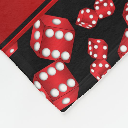 名前パーソナライズされた黒サイコロパターン フリースブランケット (角)