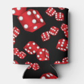 名前パーソナライズされた黒サイコロパターン 缶クーラー (裏面)