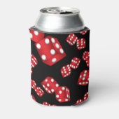 名前パーソナライズされた黒サイコロパターン 缶クーラー (缶裏面)