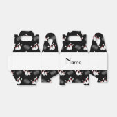 名前パーソナライズされた黒ボーリングパターン フェイバーボックス (折り畳みなし)