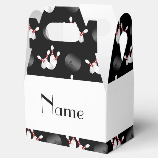 名前パーソナライズされた黒ボーリングパターン フェイバーボックス (オープン)