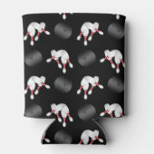 名前パーソナライズされた黒ボーリングパターン 缶クーラー (裏面)