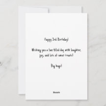 名前パーソナライズされた3 Birthday Cake Card