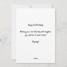 名前パーソナライズされた3 Birthday Cake Card シーズンカード