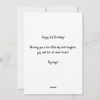 名前パーソナライズされた3 Birthday Cake Card シーズンカード