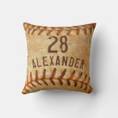 名前パーソナライズされた&ナンバーホワイトベースボールスポーツ クッション (裏面)