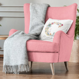 名前パーソナライズされた&フローラモノグラム'C' クッション