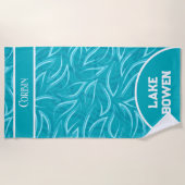 名前パーソナライズされた&プレイスレイク/ビーチタオル ビーチタオル (正面)