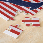 名前パーソナライズされた&年レッドホワイト&ブルーいかり ジグソーパズル (側面)