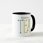 名前パーソナライズされた"TEA"マグカップ マグカップ (正面右)