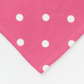名前パーソナライズされたballerinaピンク白水玉模様 フリースブランケット (角)