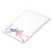 名前パーソナライズされたballerina girl踊りメモ帳 ノートパッド (アングル)