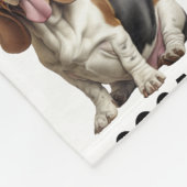 名前パーソナライズされたBasset Hound フリースブランケット (角)