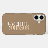 名前パーソナライズされたbeige Case-Mate iPhoneケース (裏面 (横))