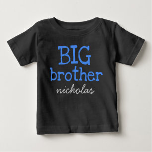名前パーソナライズされたBlue文字BIG Brotherを追加 ベビーTシャツ