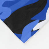 名前パーソナライズされたblue camouflage blueストライプ フリースブランケット (角)