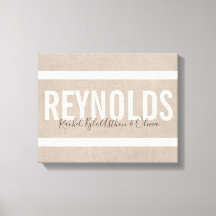 名前パーソナライズされたBurlap Canvas