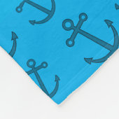 名前パーソナライズされたcamel blueいかりパターン フリースブランケット (角)