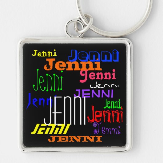 名前パーソナライズされたCollage Keychain キーホルダー (正面)