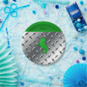 名前パーソナライズされたgecko silver diamondプレート鋼 ペーパープレート (パーティー)