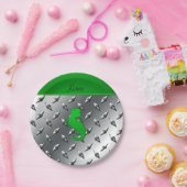 名前パーソナライズされたgecko silver diamondプレート鋼 ペーパープレート (パーティー)