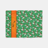 名前パーソナライズされたgreen brittanyスパニエル犬犬 フリースブランケット (正面(横))