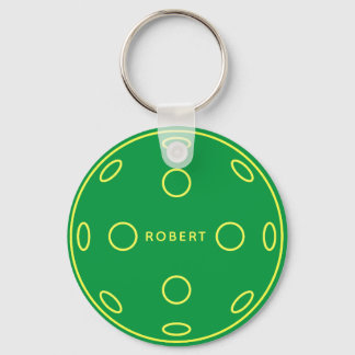 名前パーソナライズされたGreen Pickleballトークン キーホルダー