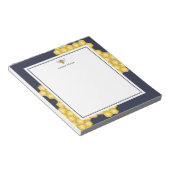 名前パーソナライズされたHoney Bee Navy Blueメモ帳 ノートパッド (アングル)