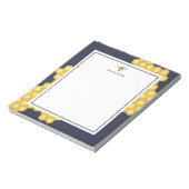名前パーソナライズされたHoney Bee Navy Blueメモ帳 ノートパッド (回転)