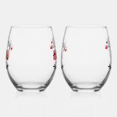 名前パーソナライズされたI Love My Hubby Wifei ステムなしワイングラス (左)