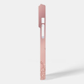 名前パーソナライズされたiPhoneケースバラ赤面グリッター Case-Mate iPhoneケース (裏面 / 左)