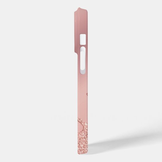 名前パーソナライズされたiPhoneケースバラ赤面グリッター Case-Mate iPhoneケース (裏面 / 左)