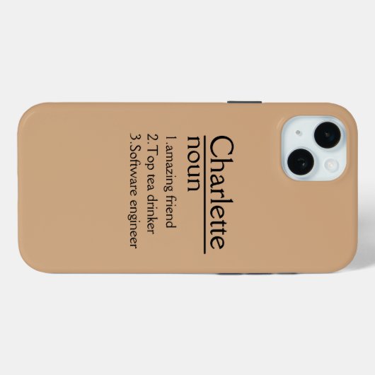 名前パーソナライズされたiPhone 15 Plusケース Case-Mate iPhoneケース (裏面 (横))