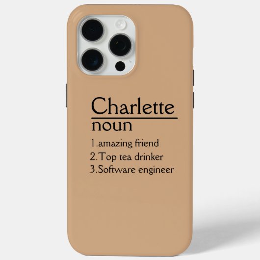 名前パーソナライズされたiPhone 15 pro max case Case-Mate iPhoneケース (裏面)