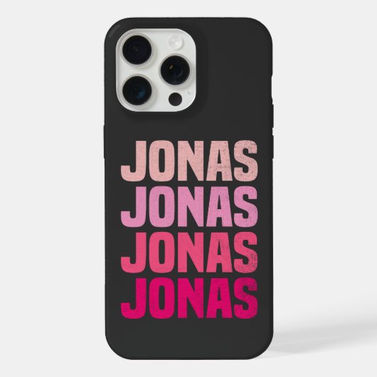 名前パーソナライズされたJonas I Love Jonas iPhoneケース (裏面)
