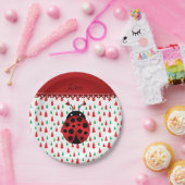 名前パーソナライズされたladbug赤い緑の雪だるま ペーパープレート (パーティー)