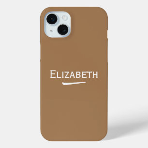 名前パーソナライズされたLight Brown iPhone 15 Miniケース
