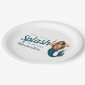 名前パーソナライズされたMermaidバチェロレッテ ペーパープレート (アングル)