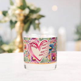 名前パーソナライズされたmom子供のフローラ全体プリント ウイスキーグラス