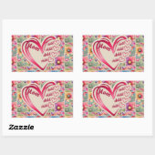 名前パーソナライズされたmom子供のフローラ全体プリント 長方形シール (シート)