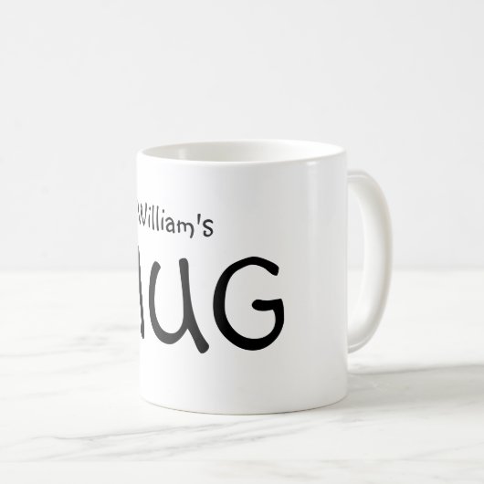 名前パーソナライズされたMUG コーヒーマグカップ (正面右)