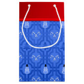 名前パーソナライズされたnutcracker blue雪だるまトレリス スモールペーパーバッグ (裏面)