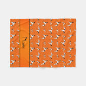 名前パーソナライズされたorange pointer dogs フリースブランケット (正面(横))