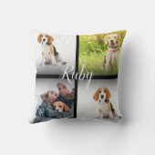 名前パーソナライズされたPet Photo Collage クッション (裏面)