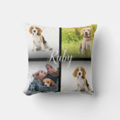名前パーソナライズされたPet Photo Collage クッション (正面)