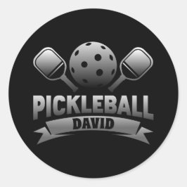 名前パーソナライズされたPickleballステッカー ラウンドシール