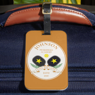 名前パーソナライズされたPickleballロゴ ラゲッジタグ
