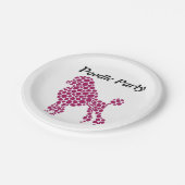 名前パーソナライズされたPoodleパーティー ペーパープレート (アングル)