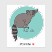 名前パーソナライズされたRaccoon Vinylシール シール (シート)