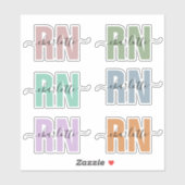 名前パーソナライズされたRN登録ナース評価 シール (シート)